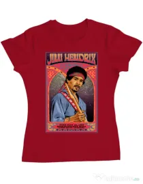 Tricou personalizat dama Jimi Hendrix Rosu