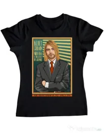 Tricou personalizat dama Kurt Cobain Negru