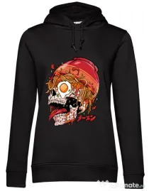 Hanorac dama cu gluga spicy skull Negru