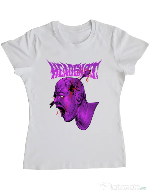 Tricou personalizat dama HEADSHOT Alb