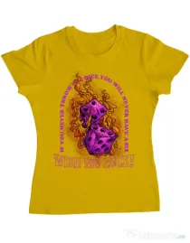 Tricou personalizat dama WISH ME LUCK Galben