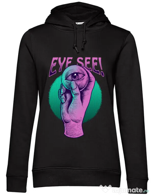 Hanorac dama cu gluga EYE SEE Negru
