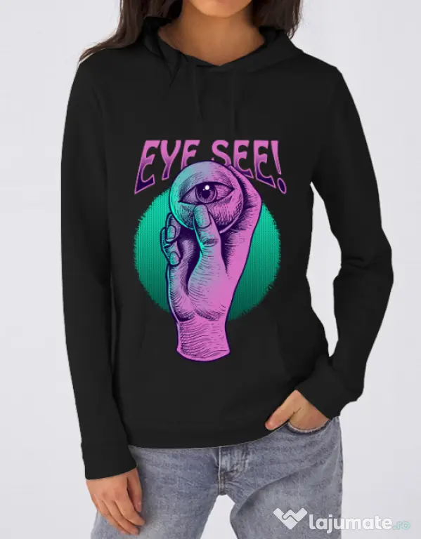 Hanorac dama cu gluga EYE SEE Negru