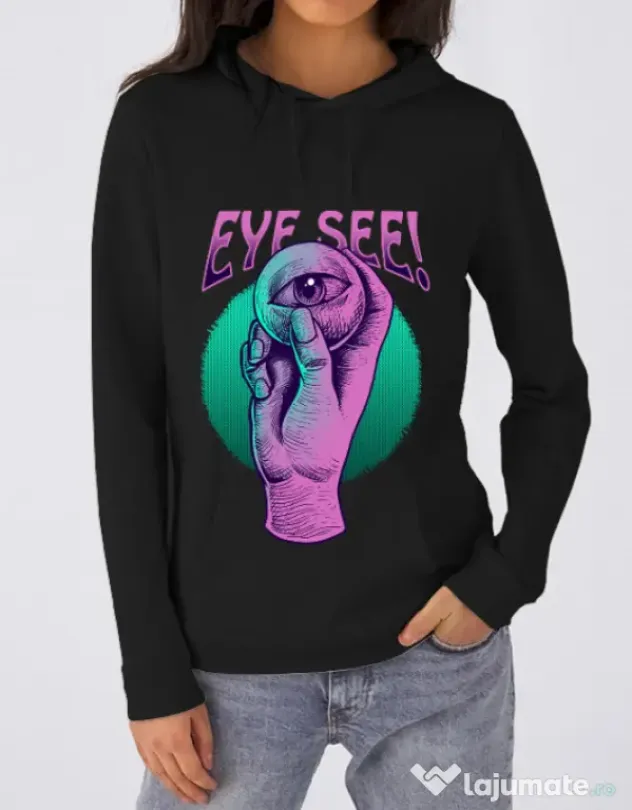 Hanorac dama cu gluga EYE SEE Negru