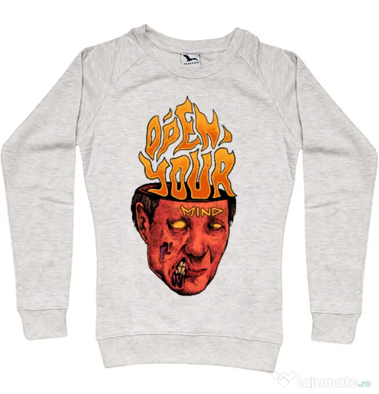 Bluza personalizata dama OPEN YOUR MIND Migdala melanj