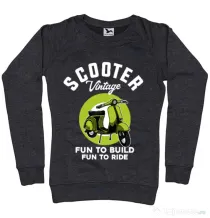 Bluza personalizata dama SCOOTER VINTAGE Negru melanj