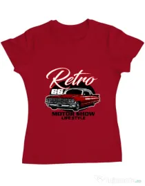 Tricou personalizat dama retro motorshow Rosu