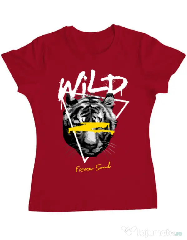 Tricou personalizat dama Wild Fierce Soul Rosu
