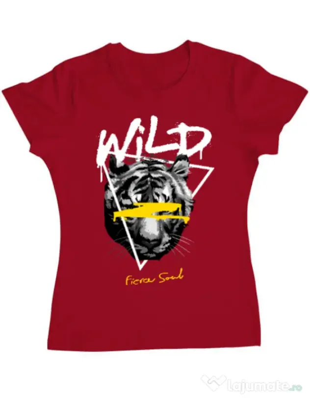 Tricou personalizat dama Wild Fierce Soul Rosu