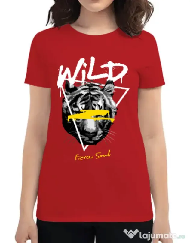 Tricou personalizat dama Wild Fierce Soul Rosu