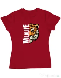 Tricou personalizat dama WildLife (dark) Rosu