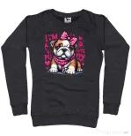 Bluza personalizata dama CUTE PUPPY Negru melanj