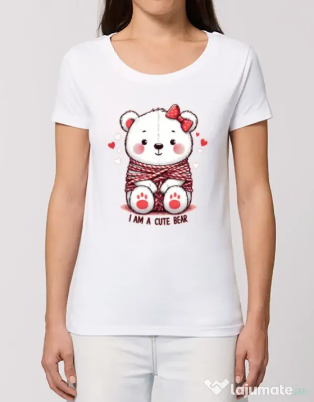 Tricou STANLEY STELLA dama CUTE BEAR 2 Alb
