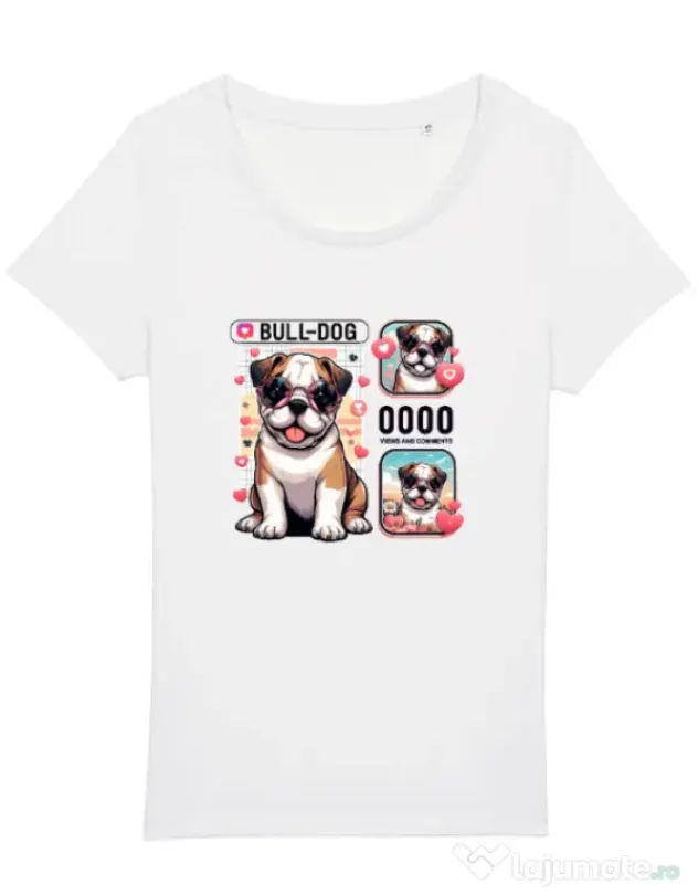 Tricou STANLEY STELLA dama BULLDOG 15 Alb