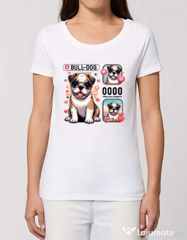 Tricou STANLEY STELLA dama BULLDOG 15 Alb