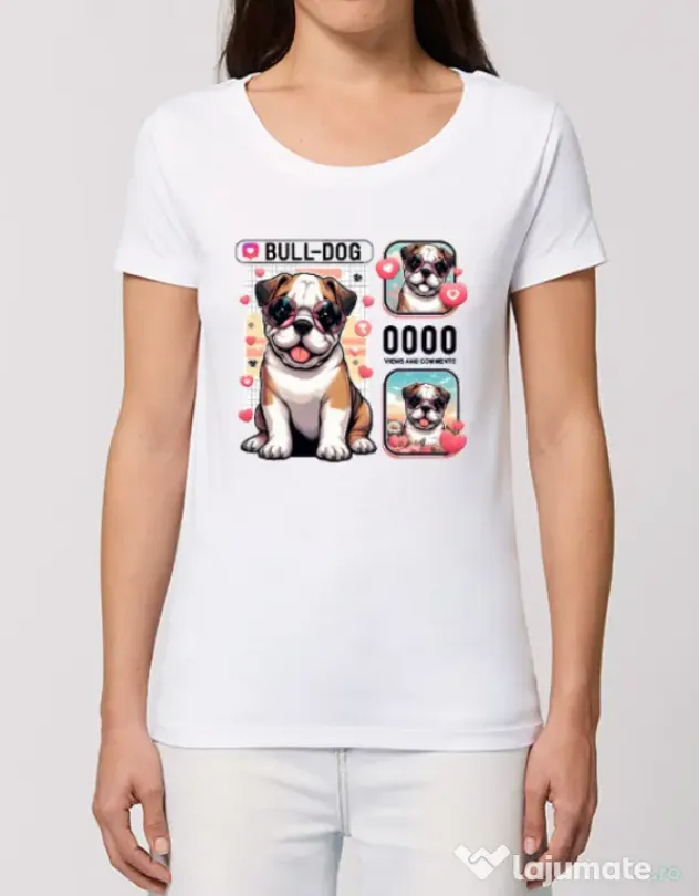 Tricou STANLEY STELLA dama BULLDOG 15 Alb