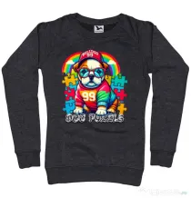 Bluza personalizata dama BULLDOG 101 Negru melanj