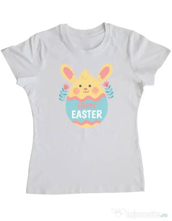 Tricou personalizat dama BUNNY CUTE Alb