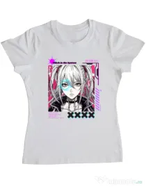Tricou personalizat dama GLITCH IN THE SYSTEM Alb