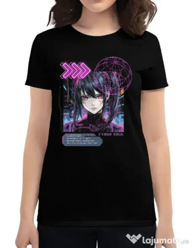 Tricou personalizat dama CYBER SOUL Negru