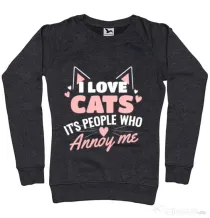 Bluza ADLER dama I love cats Negru melanj