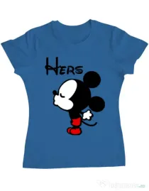 Tricou ADLER dama Hers Mickey Albastru azuriu