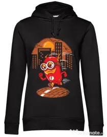 Hoodie dama cu gluga Flash minion Negru