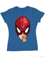 Tricou ADLER dama Spiderman pizza Albastru azuriu