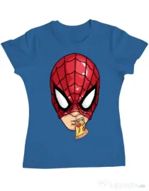 Tricou ADLER dama Spiderman pizza Albastru azuriu