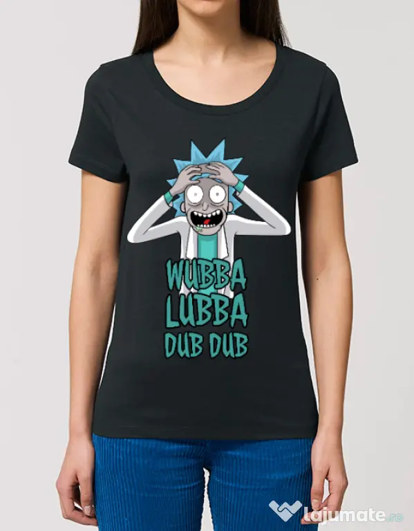 Tricou STANLEY STELLA dama Wubba Lubba Dub Dub Negru