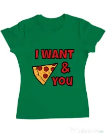 Tricou ADLER dama I want you Verde mediu