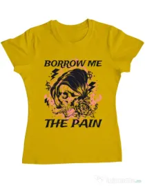 Tricou ADLER dama Borrow me the pain Galben