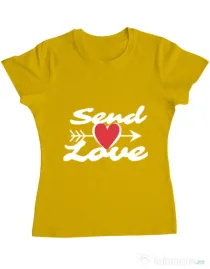 Tricou ADLER dama Send love Galben