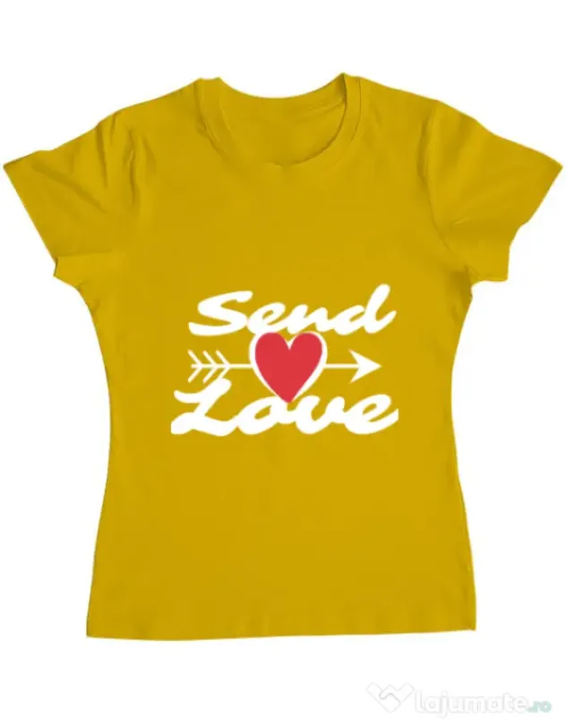Tricou ADLER dama Send love Galben