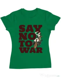Tricou ADLER dama Say no to war Verde mediu