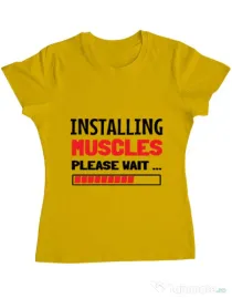 Tricou ADLER dama Installing Muscles Galben