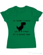 Tricou ADLER dama The internet is broken Verde mediu