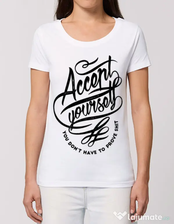 Tricou STANLEY STELLA dama Accept Yourself Alb