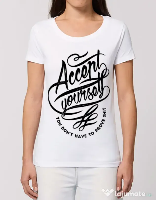 Tricou STANLEY STELLA dama Accept Yourself Alb