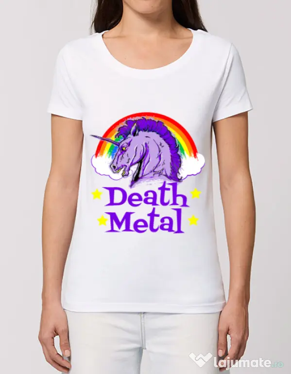 Tricou STANLEY STELLA dama Death Metal Alb
