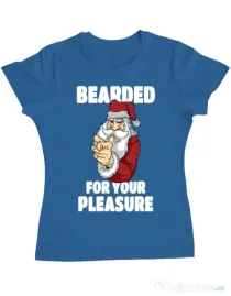 Tricou ADLER dama Bearded for your pleasure Albastru azuriu