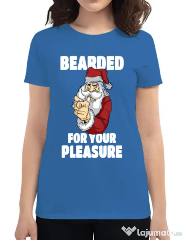 Tricou ADLER dama Bearded for your pleasure Albastru azuriu