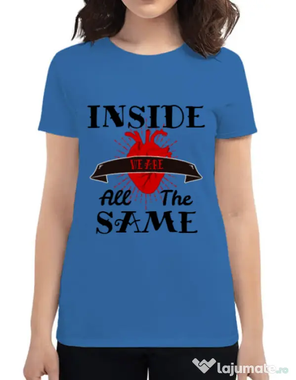 Tricou ADLER dama Inside we’re all the same Albastru azuriu