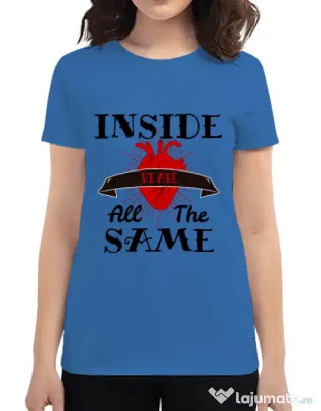 Tricou ADLER dama Inside we’re all the same Albastru azuriu