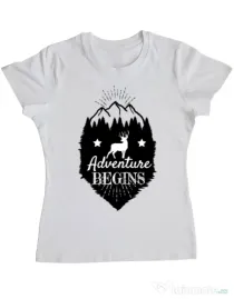 Tricou ADLER dama Adventure Begins Alb