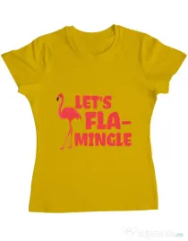 Tricou ADLER dama Let’s flamingle Galben