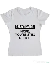 Tricou ADLER dama Abracadabra Alb