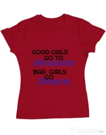 Tricou ADLER dama Bad girls go down Rosu
