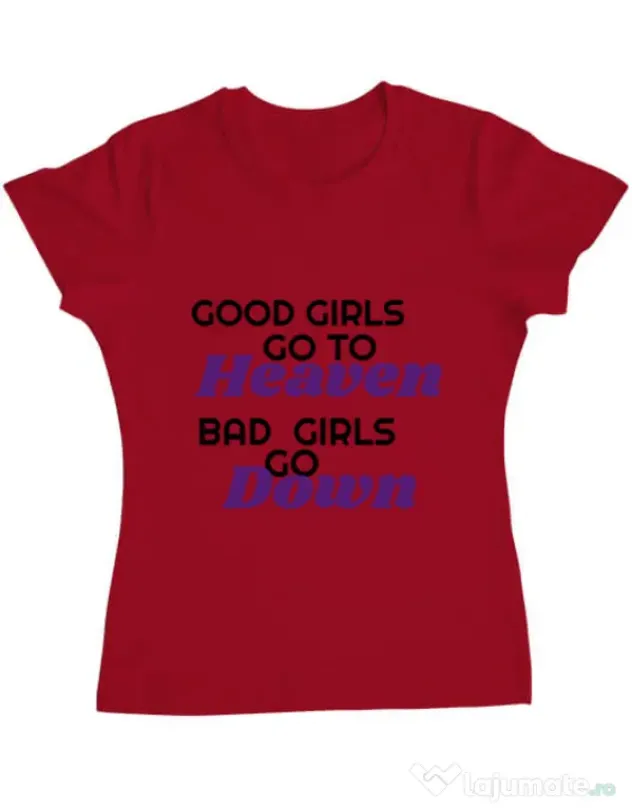 Tricou ADLER dama Bad girls go down Rosu