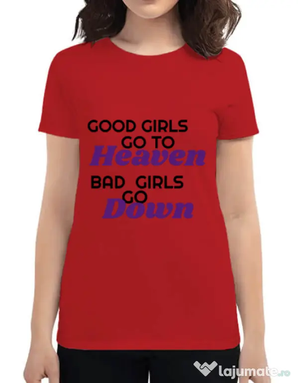 Tricou ADLER dama Bad girls go down Rosu